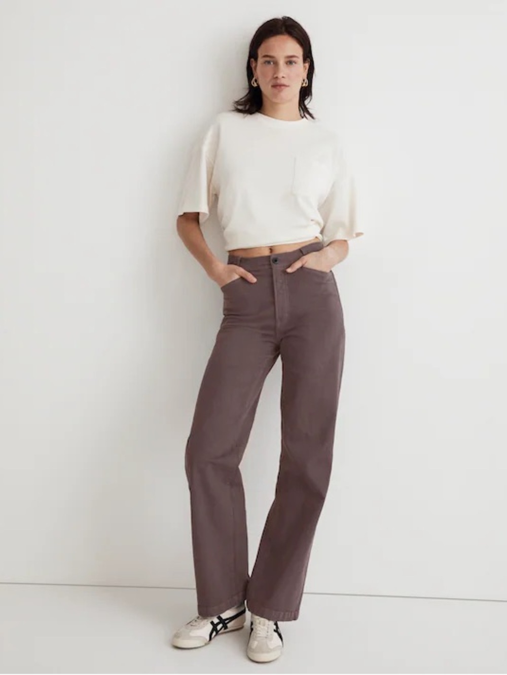 Madewell The Emmett Wide-Leg Pant:
Garment Dyed Edition , sz : 27